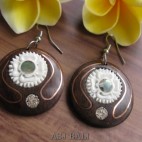 tribal natural wooden earrings hooked handmade
